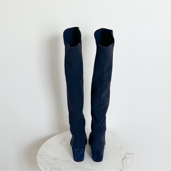 Stuart Weitzman NEW 5050 City Block Over the Knee Blue Suede Size 4.5 US 35 EU - Picture 9 of 10